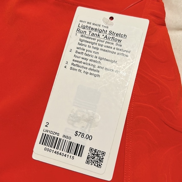NWT Lululemon Lightweight Stretch Run Tank Top. Airflow - Picture 8 of 8